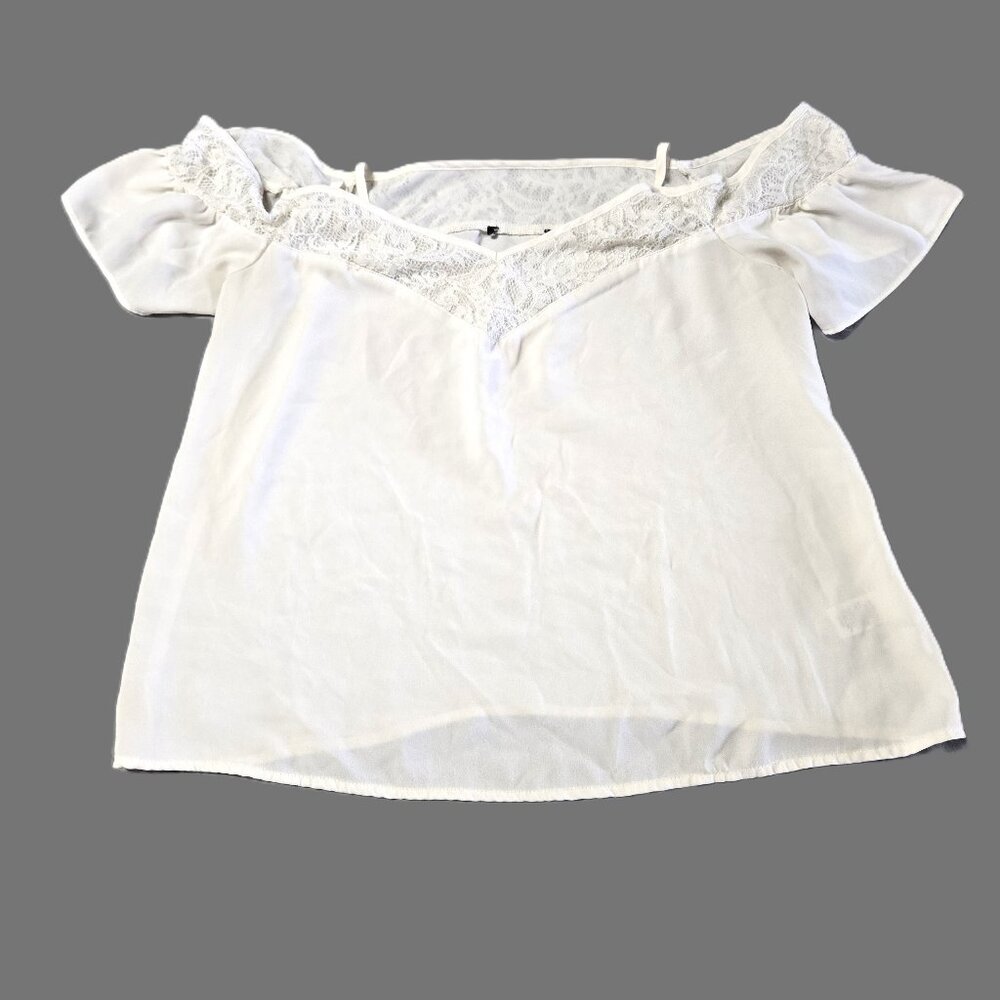 Lulus Sz Medium Womens White Lace Blouse